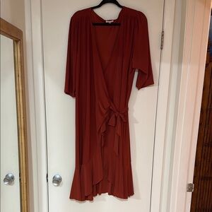 Kiyonna 3x Rust Wrap Dress